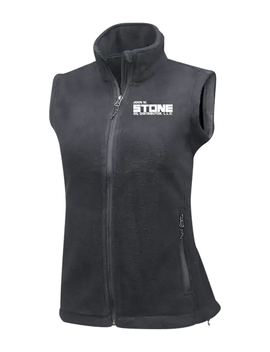 Medium Grey Womens Fleece Vest w/John W. Stone Oil Logo