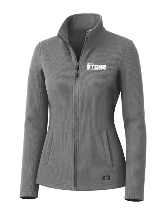 OGIO Medium Grey Womens Grit Fleece Jacket w/John W. Stone Oil Logo