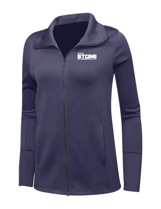 OGIO Navy Womens Endurance Modern Performance Full-Zip w/John W. Stone Oil Logo