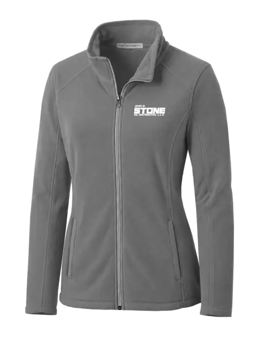 Medium Grey Womens Microfleece Jacket w/John W. Stone Oil Logo