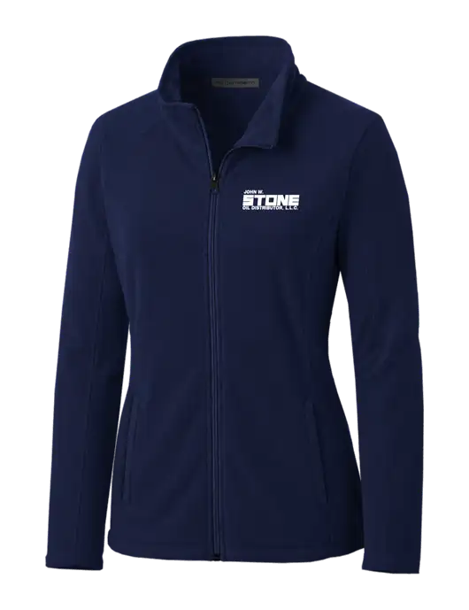 Navy Womens Microfleece Jacket w/John W. Stone Oil Logo