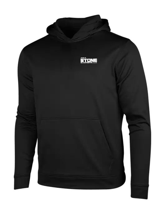 Black Fleece Sport-Wick Hooded Pullover w/John W. Stone Oil Logo