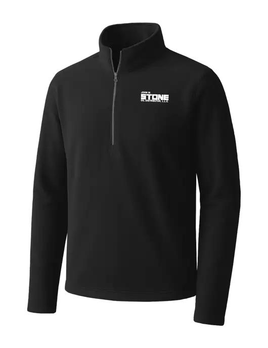 Black Microfleece 1/2 Zip Pullover w/John W. Stone Oil Logo