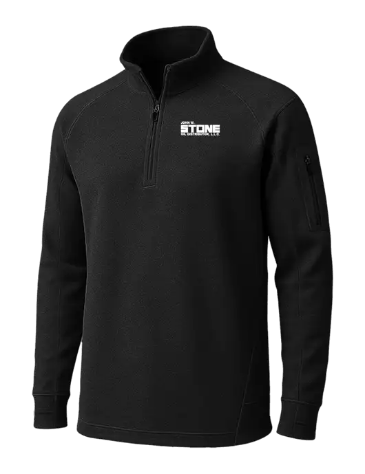 Black Tech Fleece 1/4 Zip Pullover w/John W. Stone Oil Logo
