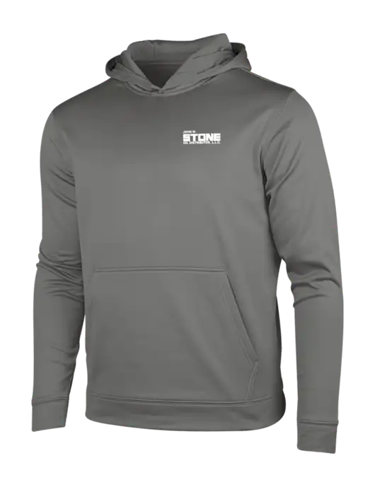Dark Smoke Grey Sport-Wick Fleece Hooded Pullover w/John W. Stone Oil Logo