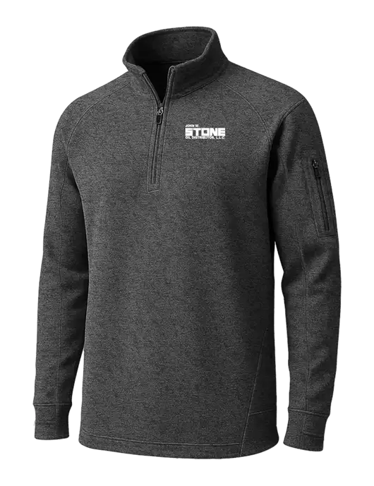 Graphite Heather Tech Fleece 1/4 Zip Pullover w/John W. Stone Oil Logo