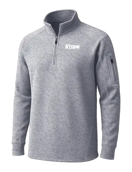 Grey Heather Tech Fleece 1/4 Zip Pullover w/John W. Stone Oil Logo