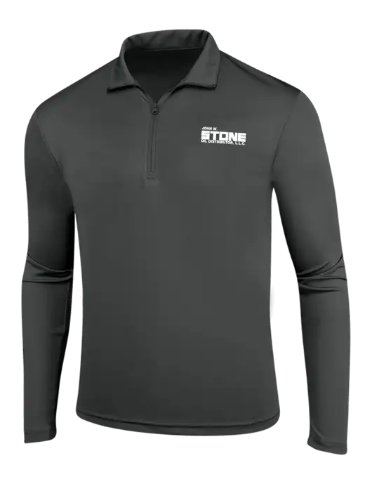 Dark Grey PosiCharge Competitor 1/4 Zip Pullover w/John W. Stone Oil Logo