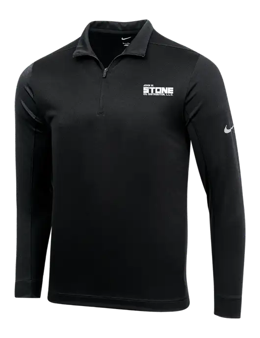 NIKE Black Dry 1/2 Zip Cover-Up w/John W. Stone Oil Logo
