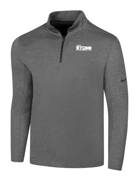 NIKE Dark Grey Heather Dry 1/2 Zip Cover-Up w/John W. Stone Oil Logo