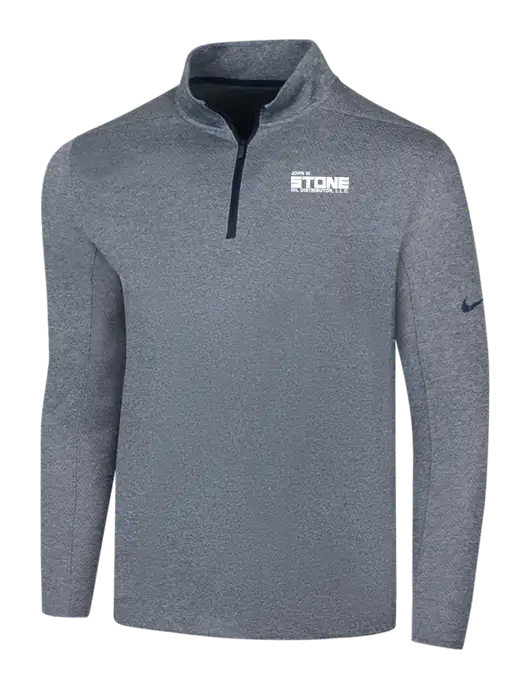 NIKE Navy Heather Dry 1/2 Zip Cover-Up w/John W. Stone Oil Logo