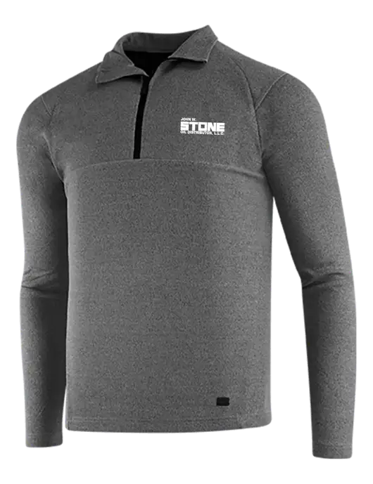 OGIO Dark Grey Heather Transition 1/4 Zip Pullover w/John W. Stone Oil Logo