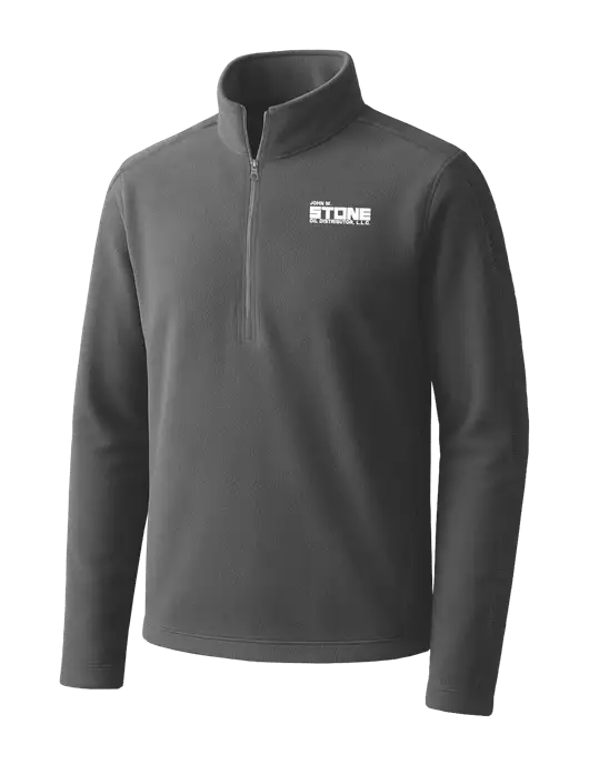 Medium Grey Microfleece 1/2 Zip Pullover w/John W. Stone Oil Logo
