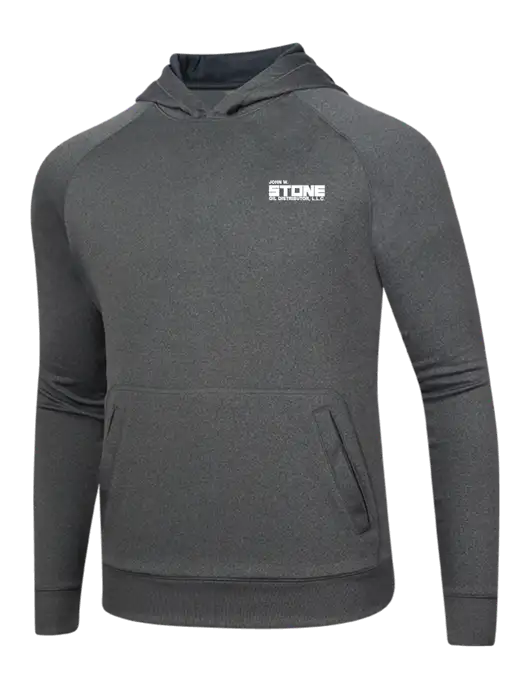 Tech Graphite Heather Fleece Hooded Sweatshirt w/John W. Stone Oil Logo