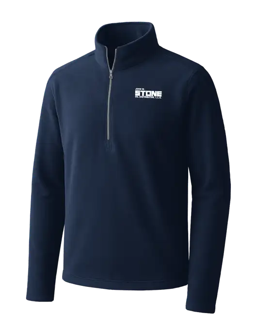 Navy Microfleece 1/2 Zip Pullover w/John W. Stone Oil Logo
