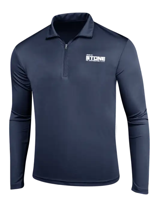 Navy PosiCharge Competitor 1/4 Zip Pullover w/John W. Stone Oil Logo