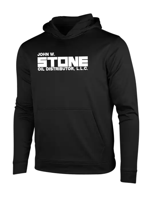 Black Fleece Sport-Wick Hooded Pullover w/John W. Stone Oil Logo