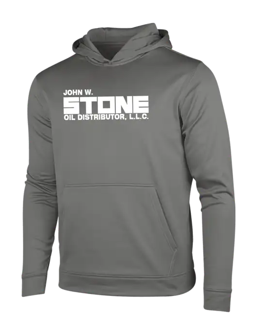 Dark Smoke Grey Sport-Wick Fleece Hooded Pullover w/John W. Stone Oil Logo