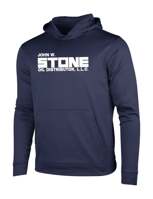 Navy Sport-Wick Fleece Hooded Pullover w/John W. Stone Oil Logo