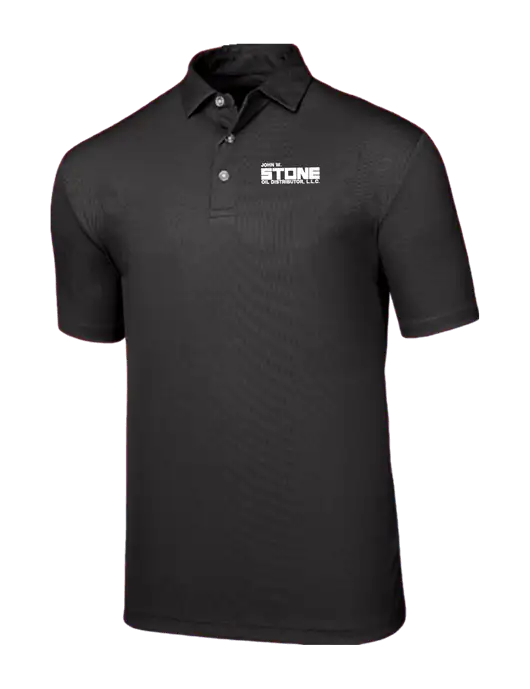 Callaway Birdseye Black Polo w/John W. Stone Oil Logo