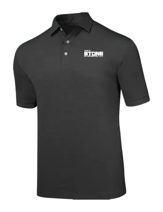 Callaway Black Fashion Tonal Polo w/John W. Stone Oil Logo