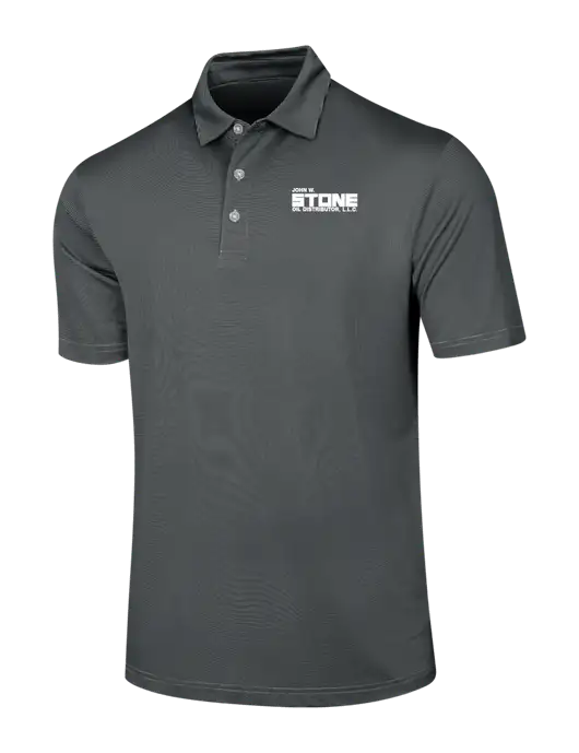 Callaway Black Fine Line Stripe Polo w/John W. Stone Oil Logo