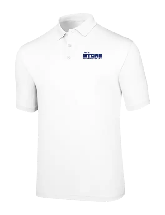 Callaway Opti-Dri White Chev Polo w/John W. Stone Oil Logo