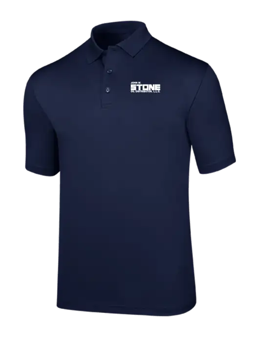 Callaway Opti-Dri Navy Chev Polo w/John W. Stone Oil Logo