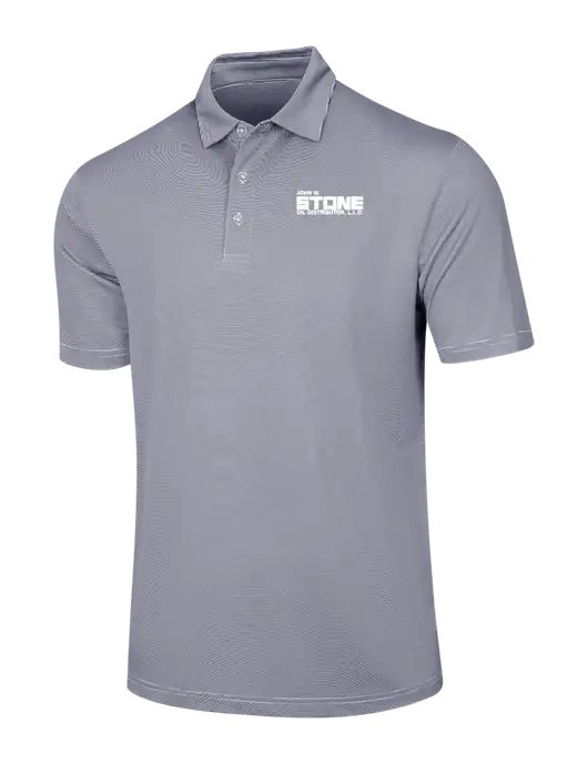 Callaway Navy Fine Line Stripe Polo w/John W. Stone Oil Logo