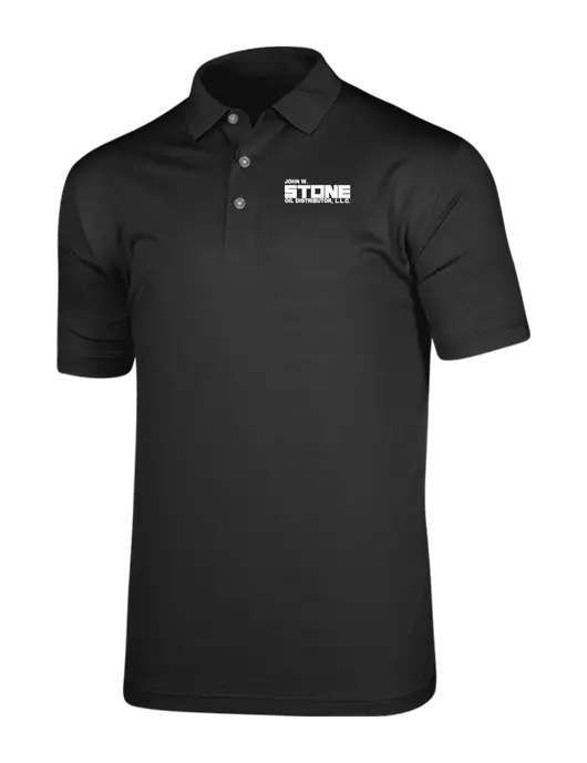 Callaway Vibrant Black Ventilated Polo w/John W. Stone Oil Logo