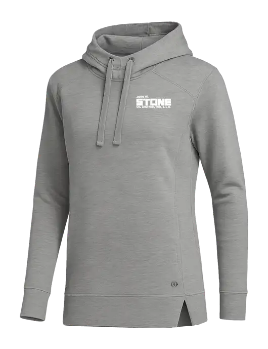 OGIO Heather Grey Womens Luuma Pullover Fleece Hoodie w/John W. Stone Oil Logo