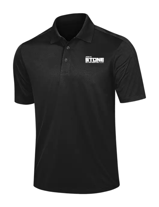 Black Diamond Textured Jacquard Polo w/John W. Stone Oil Logo