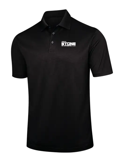 Black Performance Fine Jacquard Polo w/John W. Stone Oil Logo