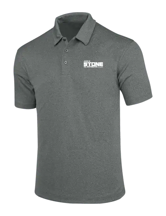 Charcoal Trace Heather Polo w/John W. Stone Oil Logo