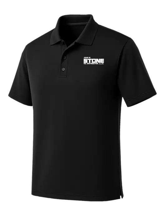 Black Dry Zone UV Micro Mesh Polo w/John W. Stone Oil Logo