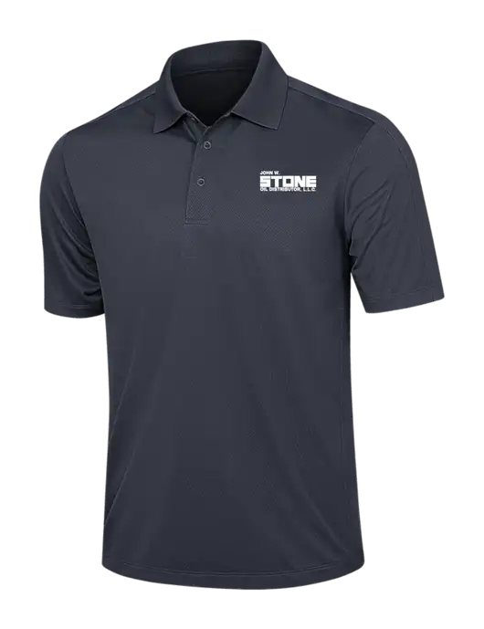 Dark Grey Diamond Textured Jacquard Polo w/John W. Stone Oil Logo