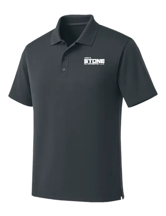 Dark Grey Dry Zone UV Micro Mesh Polo w/John W. Stone Oil Logo