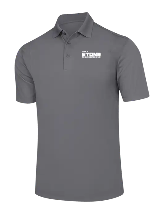 Medium Grey Micropique Sport-Wick Polo w/John W. Stone Oil Logo