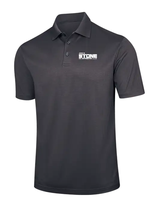 Dark Grey Performance Fine Jacquard Polo w/John W. Stone Oil Logo