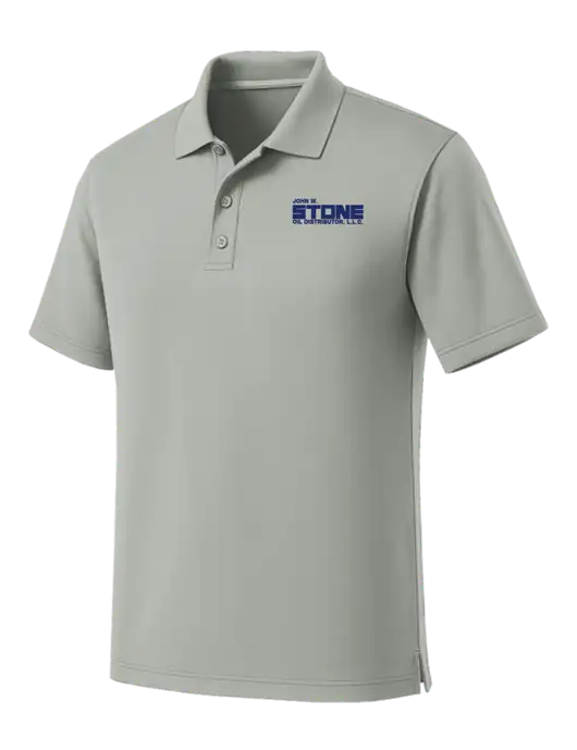 Light Grey Dry Zone UV Micro Mesh Polo w/John W. Stone Oil Logo