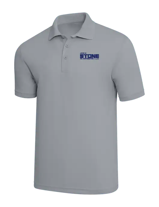 Light Grey PosiCharge RacerMesh Polo w/John W. Stone Oil Logo