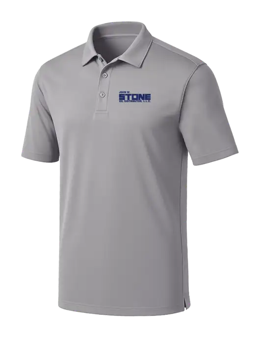 Light Grey Silk Touch Performance Polo w/John W. Stone Oil Logo