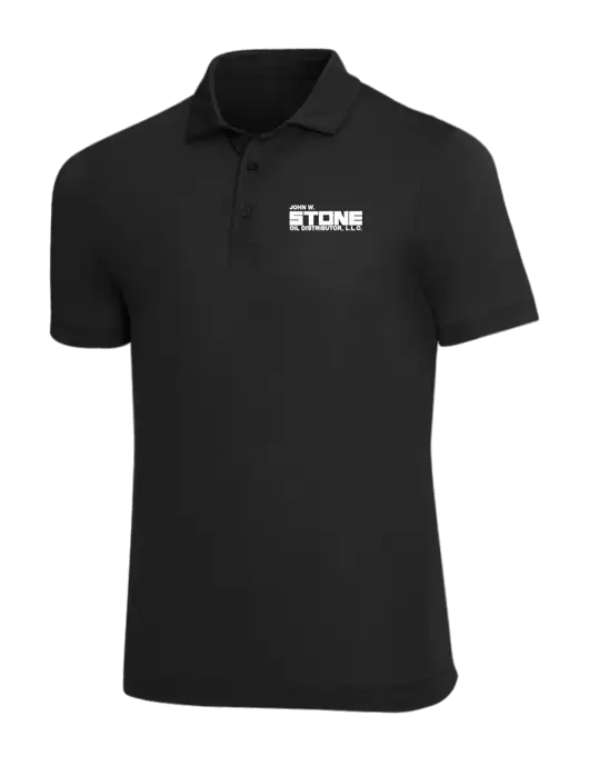 Mercer+Mettle Black Stretch Jersey Polo w/John W. Stone Oil Logo