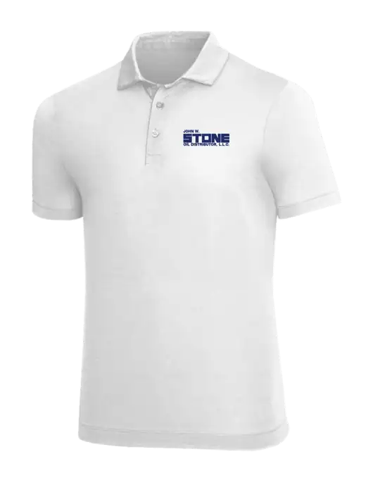 Mercer+Mettle White Stretch Jersey Polo w/John W. Stone Oil Logo