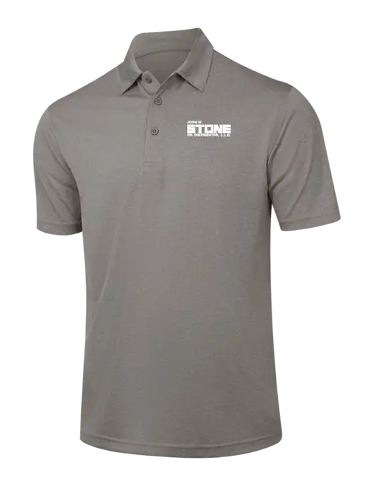 Medium Grey Heather Contender Polo w/John W. Stone Oil Logo