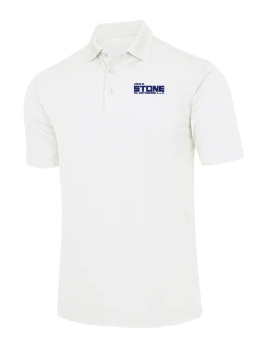 White Micropique Sport-Wick Polo w/John W. Stone Oil Logo