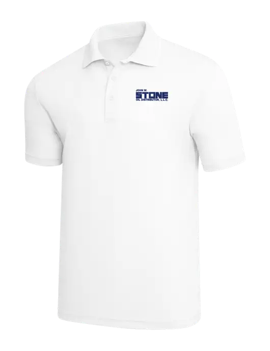 White PosiCharge RacerMesh Polo w/John W. Stone Oil Logo