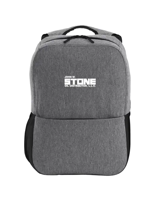 Access Square Laptop Graphite Heather/Black Backpack w/John W. Stone Oil Logo
