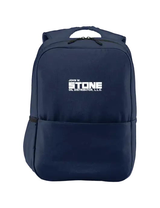 Access Square Laptop River Blue Navy Backpack w/John W. Stone Oil Logo
