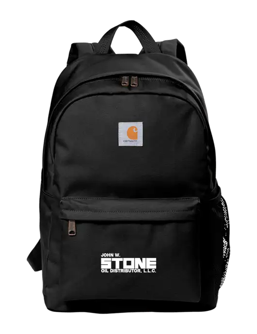 Carhartt Black Canvas Backpack w/John W. Stone Oil Logo